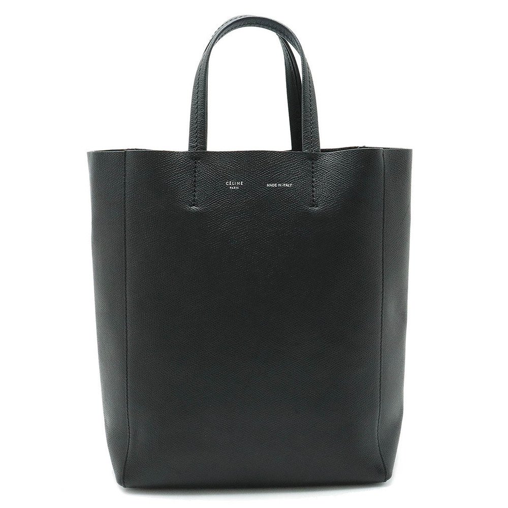 Celine Vertical Cabas Tote Bag Handbag Leather Black Shoulder strap
